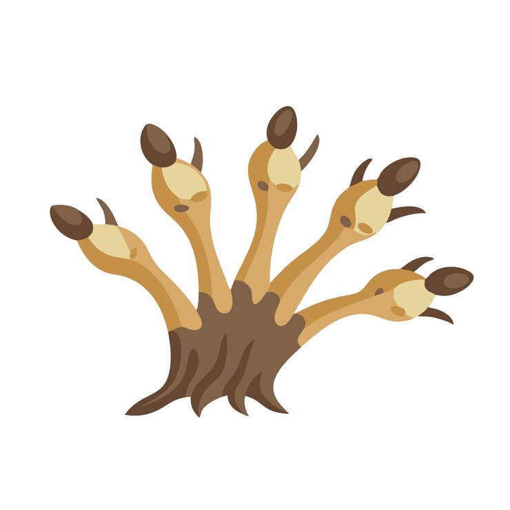 Vector dead mans fingers flat vector illustration on white background