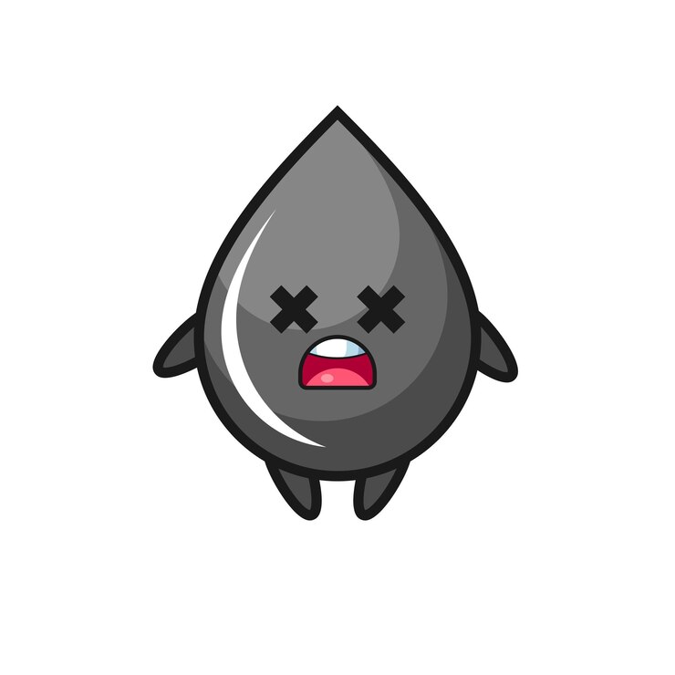 Vector the dead oil drop mascot character , cute style design for t shirt, sticker, logo element