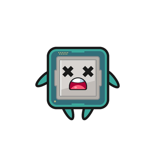 The dead processor mascot character , cute style design for t shirt, sticker, logo element