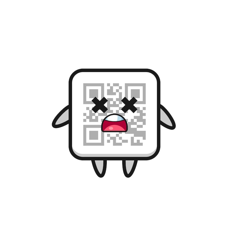 Vector 죽은 qr 코드 마스코트 캐릭터