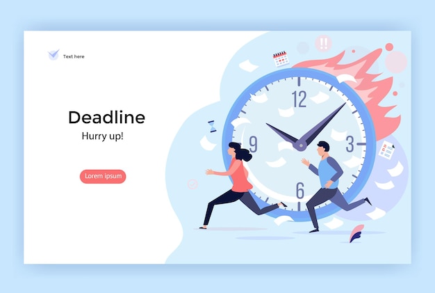 Vector deadline concept illustratie perfect voor webdesign banner mobiele app bestemmingspagina