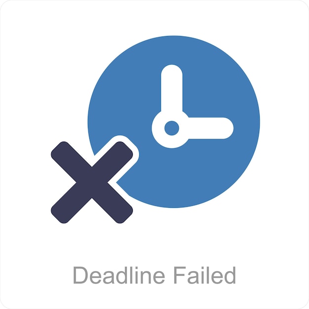 Deadline Failed and tired icon concept