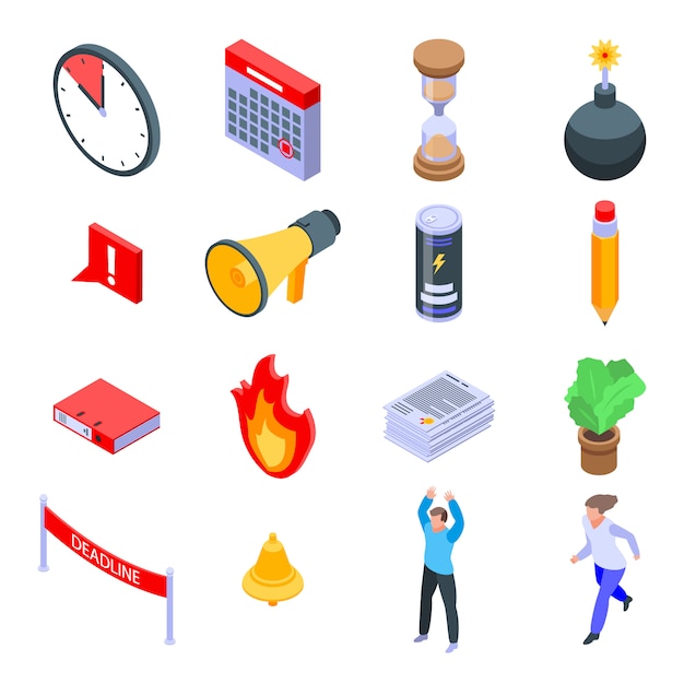 Deadline icons set