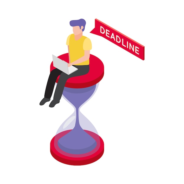 Deadline isometrisch pictogram