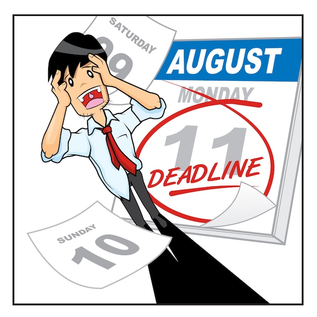 Vector deadline panic illustration