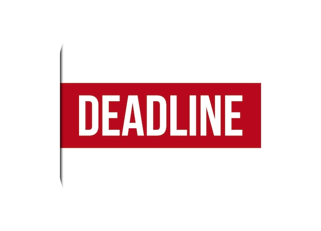 deadline red vector banner illustration isolated on white background