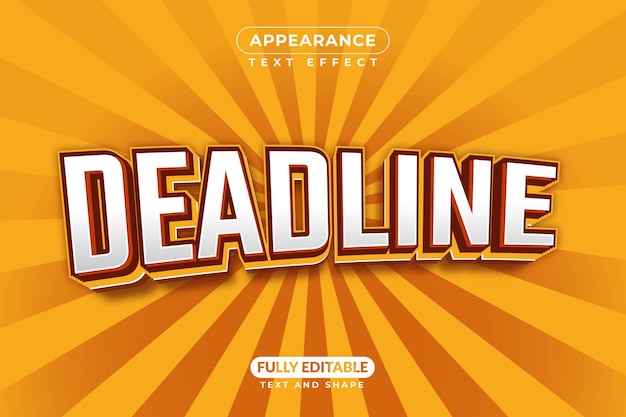 Deadline taak tekststijl effect uiterlijk