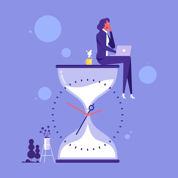 Deadline or time management vector illustration concept