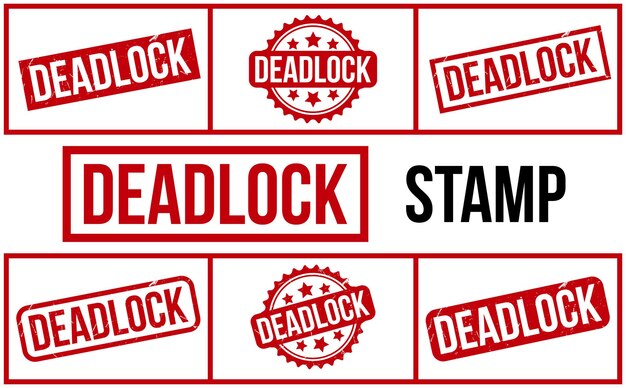 Deadlock rubber grunge stamp set vector