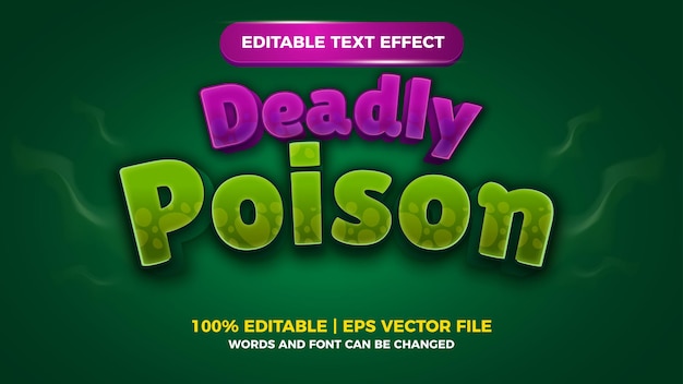 Deadly poison editable text effect comic games title