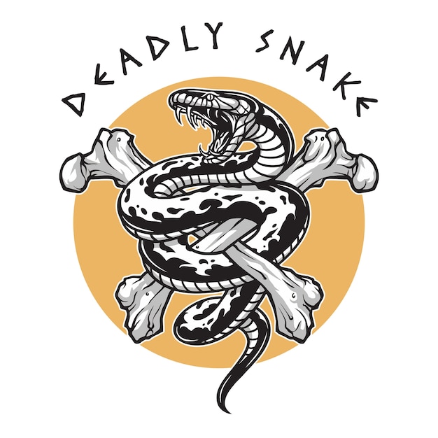 Deadly snake crossbones,