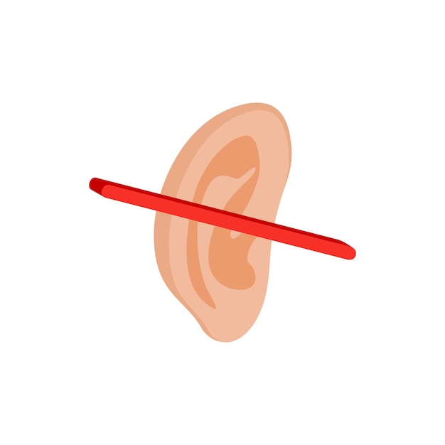 Vector deafness icon in isometric 3d style on a white background