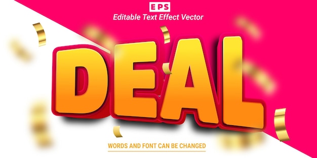 Vector deal 3d editable text effect vector with background