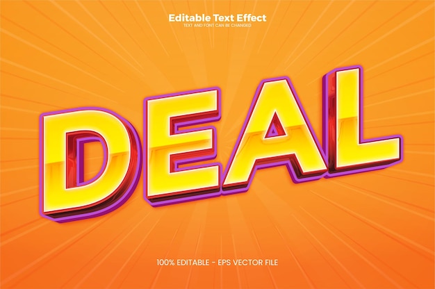 Deal editable text effect in modern trend style