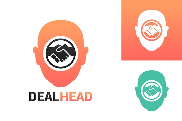 Deal head logo template design vector, emblem, design concept, creative symbol, icon