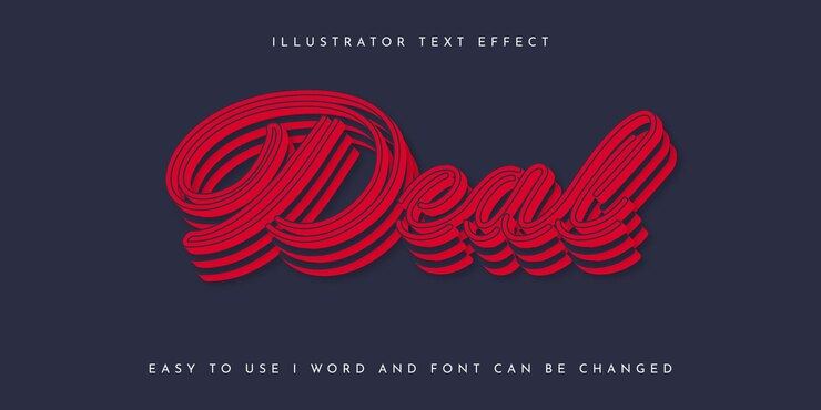 Vector deal illustrator editable text effect template design