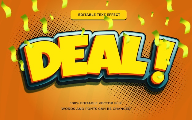 Deal promotion text effect editable