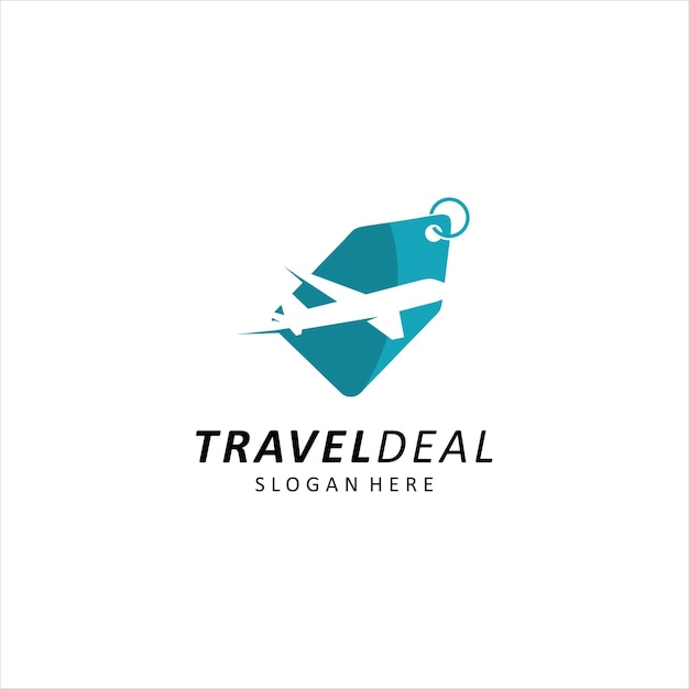 Deal Vliegtuig Label Creative Air Design Logo Illustratie