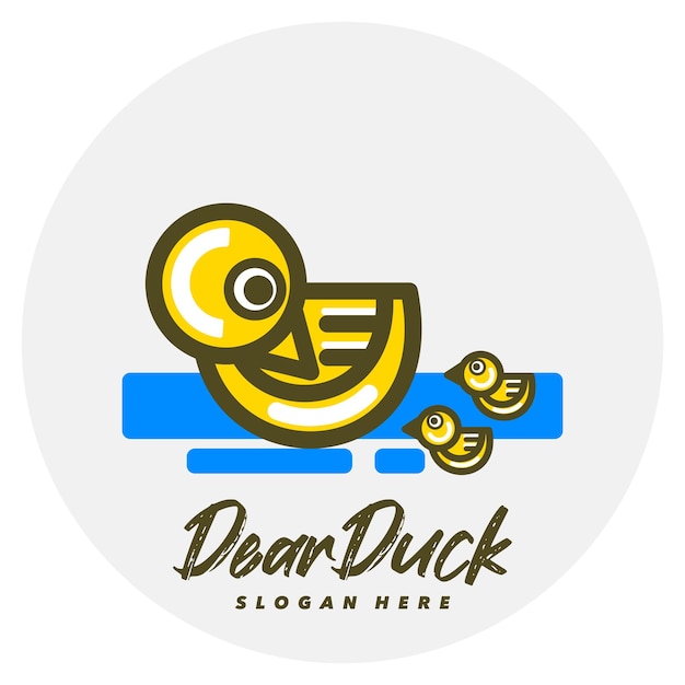 Vector dear duck design logo template