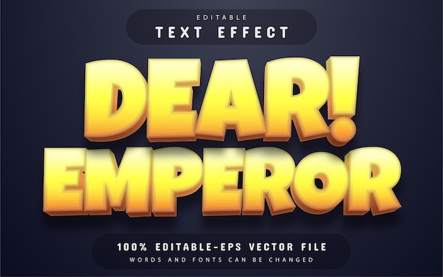 Dear emperor cartoon text effect