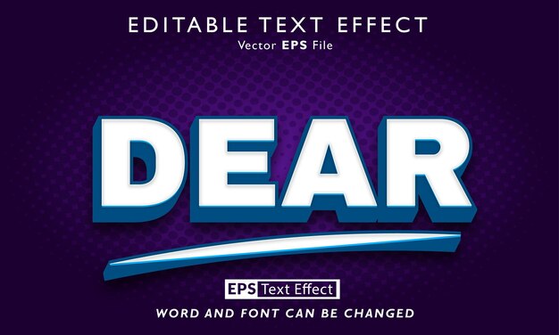 Vector dear text effect