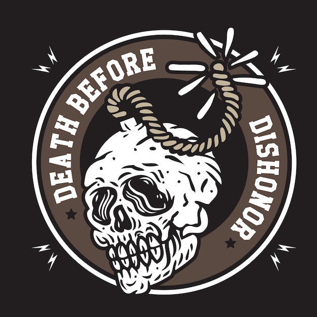 Death before dishonor skull bomb ball emblem logo