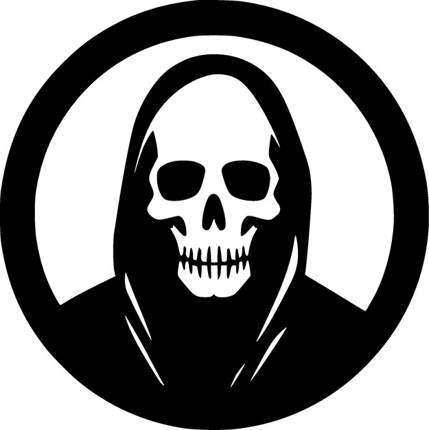 Death black and white isolated icon vector illustration