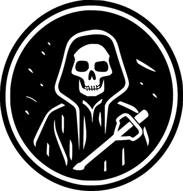 Vector death black and white vector illustration
