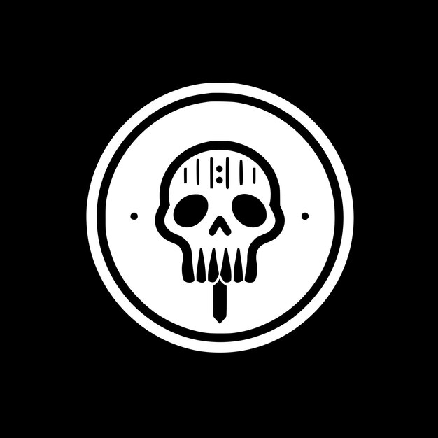 Death Black and White Vector illustration