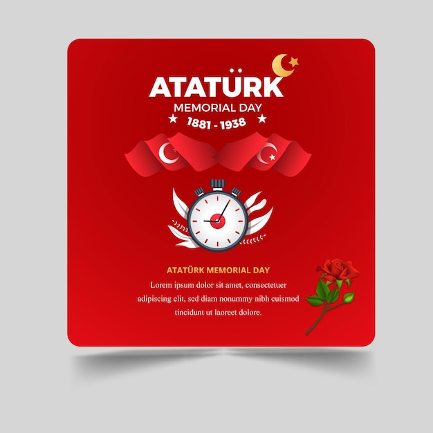 Death day of Mustafa Kemal Ataturk. First president of Turkish Republic.