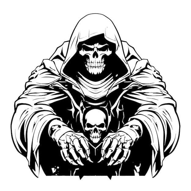 Death Dealer Bold Vector Line Art Illustration