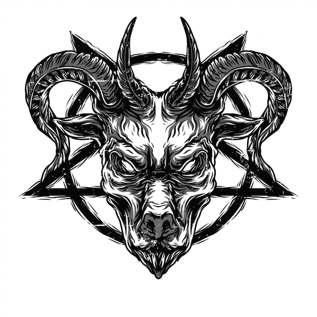 Death goat black n white