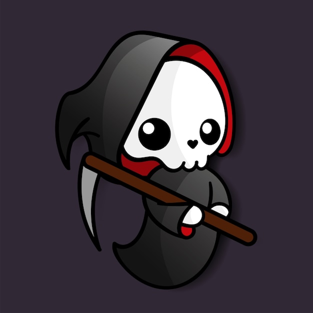 Premium Vector | Death kawaii halloween