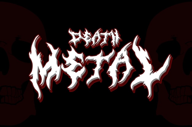 Death metal typography scary horror vector element