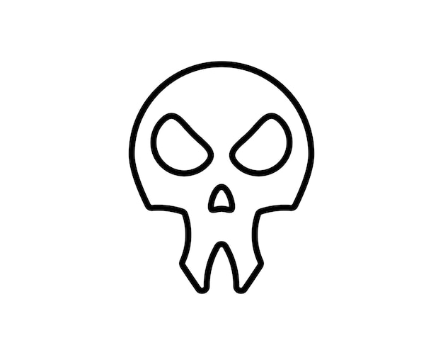 Death skull danger or poison flat vector icon for apps and websites isolated on white