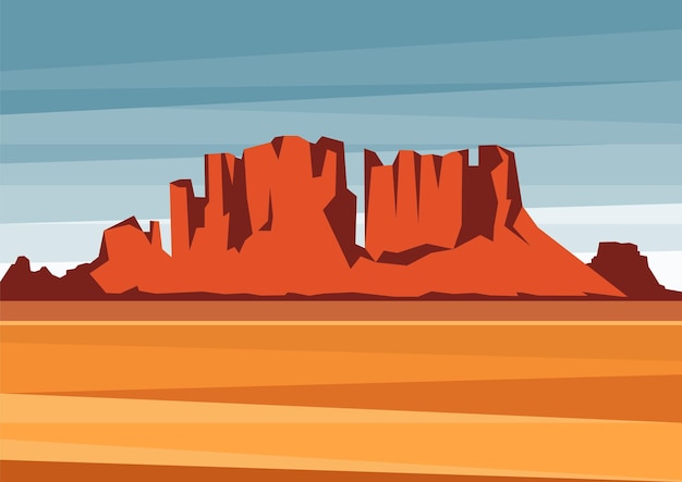 death valley national park illustration rocky desert landscape american valley 2d art colorful cartoon