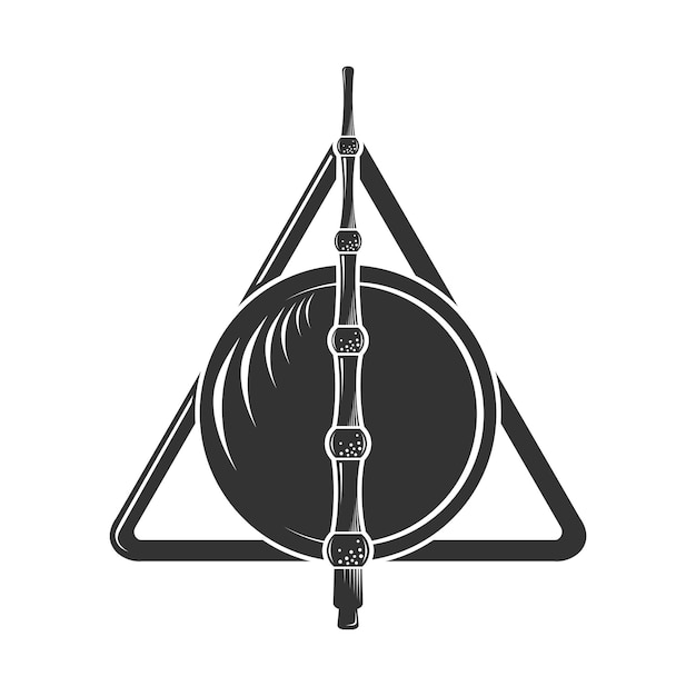 Deathly Hallows a symbol from the Harry Potter book A magic wand a resurrection stone and a cloak of invisibility Vector