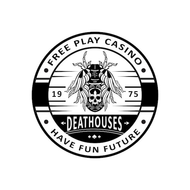 Вектор винтажного логотипа казино Deathhousees
