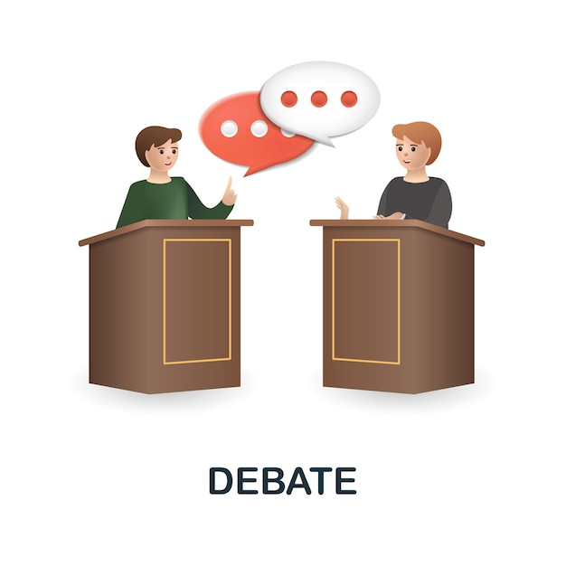 Debate icon 3d illustration from discussion collection Creative Debate 3d icon for web design templates infographics and more