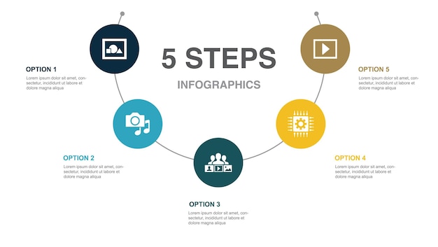 Debate referendum inauguration president opposition icons infographic design template creative concept with 5 steps