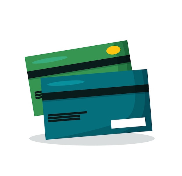 Vector debit card cartoon isolated vector illustration