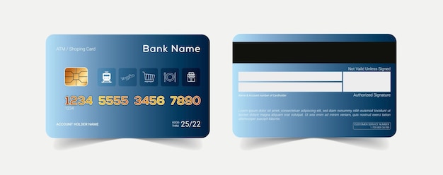 Vector debit and credit card template