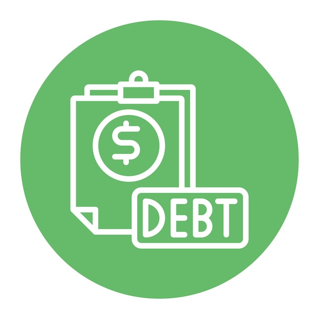 Debt icon vector image Can be used for Crisis Mangement