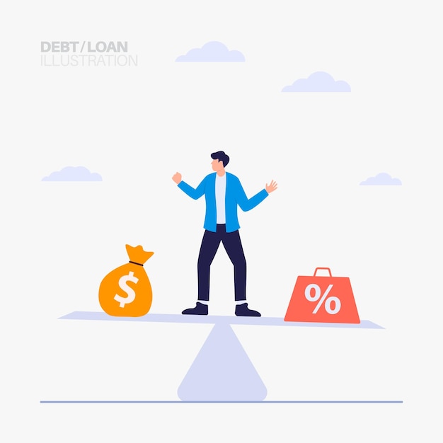 Debt and money balance illustration