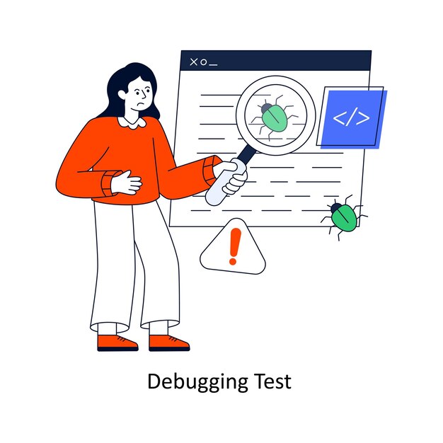 Debugging Test Flat Style Design Vector illustratie Stock illustratie