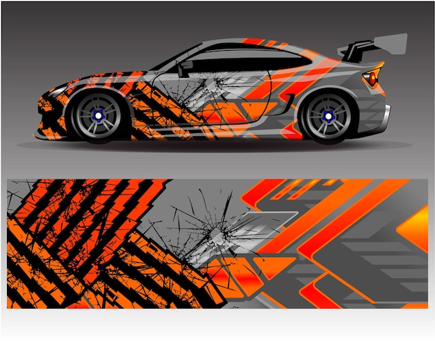 Гонка векторной ливреи Decal Car Wrap Design