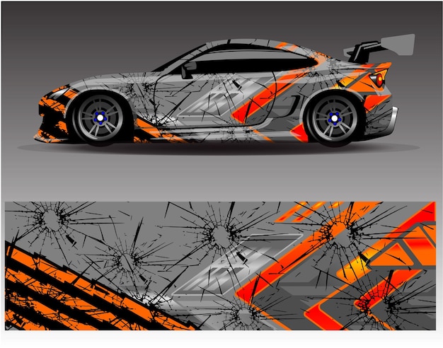 Гонка векторной ливреи Decal Car Wrap Design