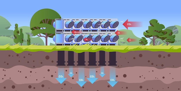 탈탄소화 이산화탄소 포집 및 저장 분리 대기 팬 및 필터 순수한 CO2 저장 지구