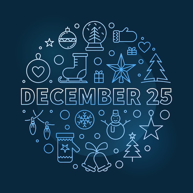 Vector december 25th round illustration