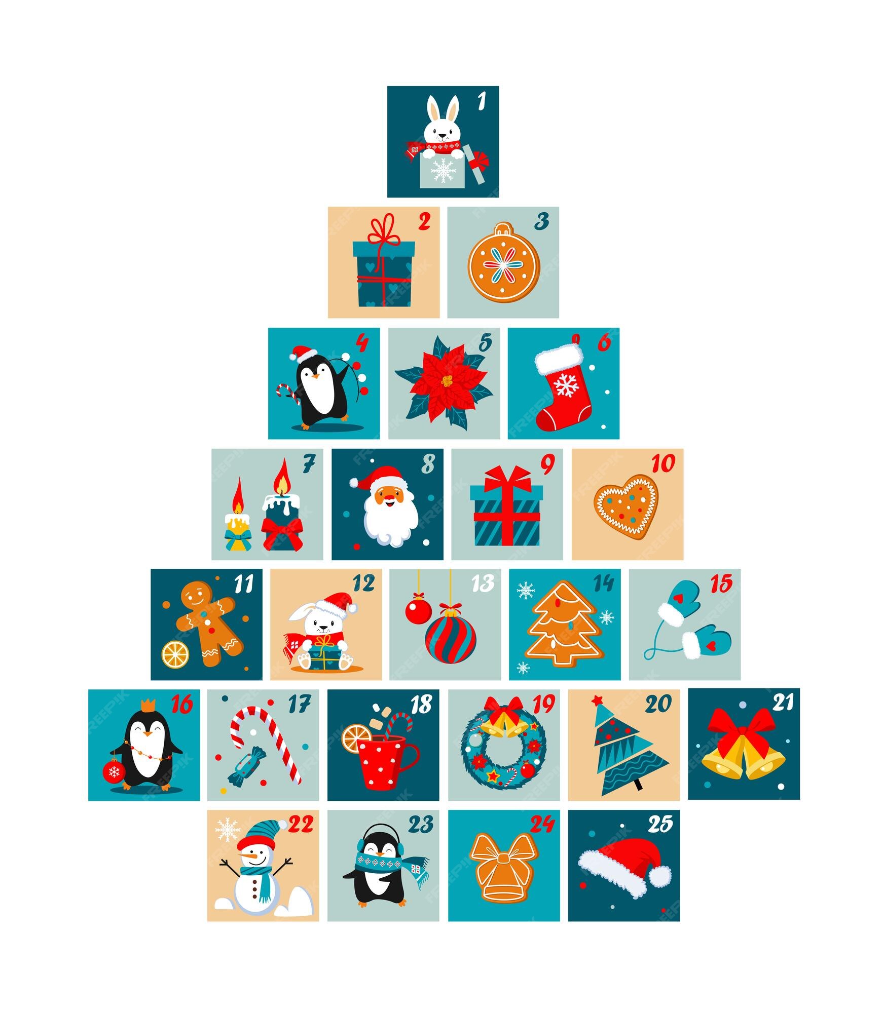Premium Vector December advent calendar Premium Vector December advent calendar